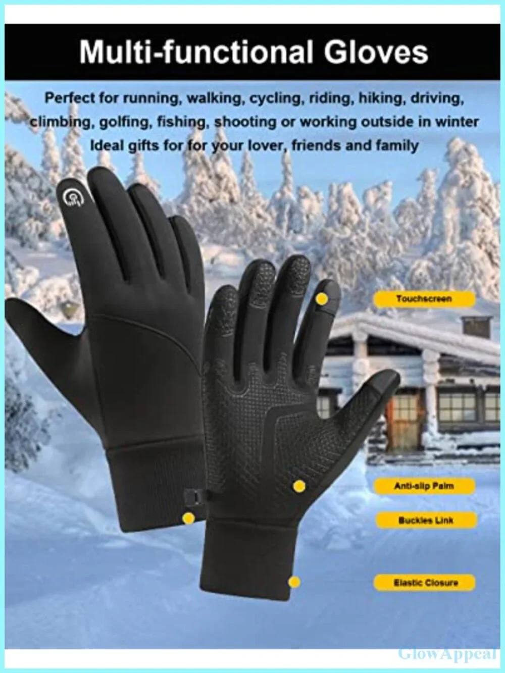 Touch Screen Gloves Winter Warm Waterproof anti-slip